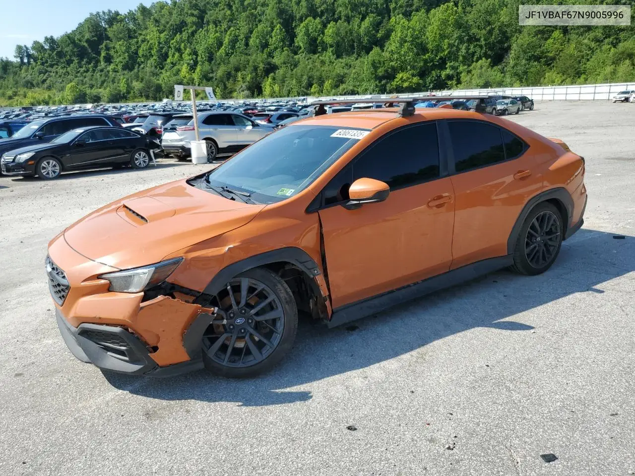 2022 Subaru Wrx Premium VIN: JF1VBAF67N9005996 Lot: 62051335