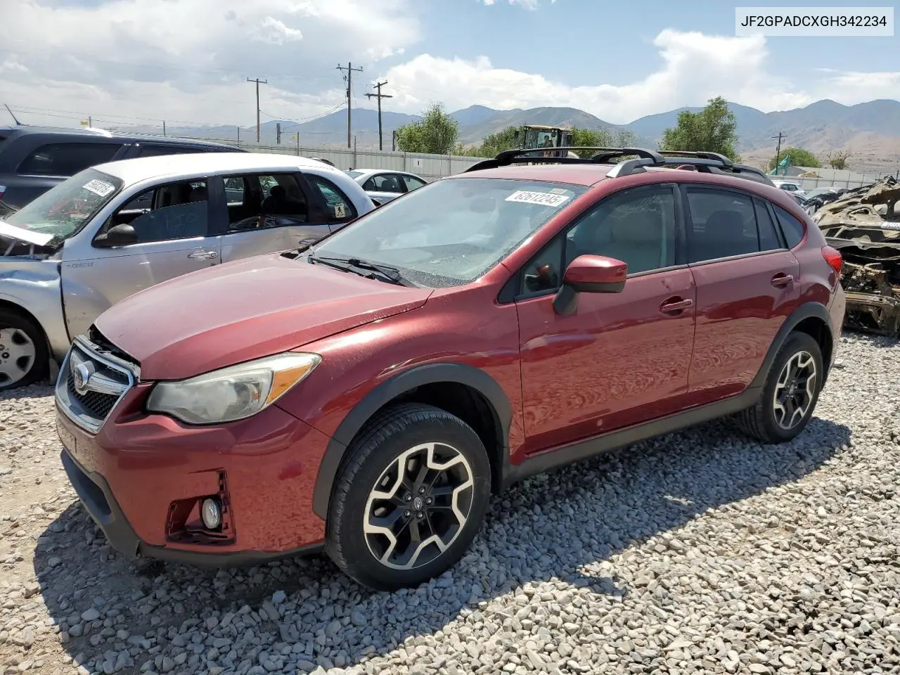 2016 Subaru Crosstrek Premium VIN: JF2GPADCXGH342234 Lot: 62612245