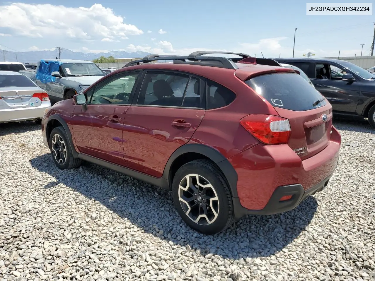 2016 Subaru Crosstrek Premium VIN: JF2GPADCXGH342234 Lot: 62612245