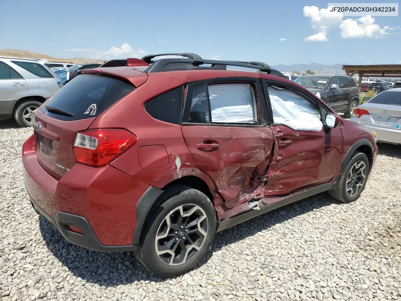 2016 Subaru Crosstrek Premium VIN: JF2GPADCXGH342234 Lot: 62612245