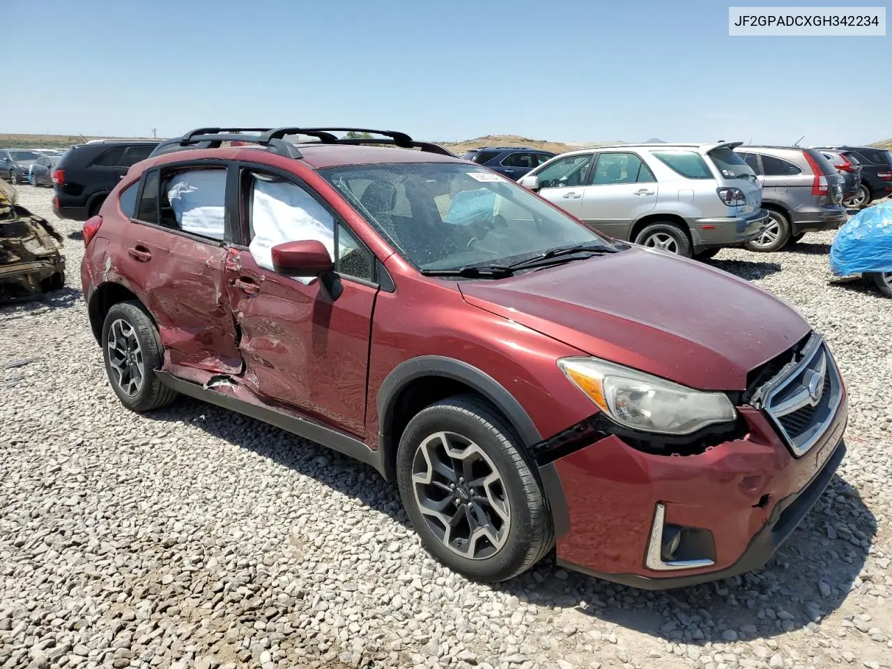 2016 Subaru Crosstrek Premium VIN: JF2GPADCXGH342234 Lot: 62612245