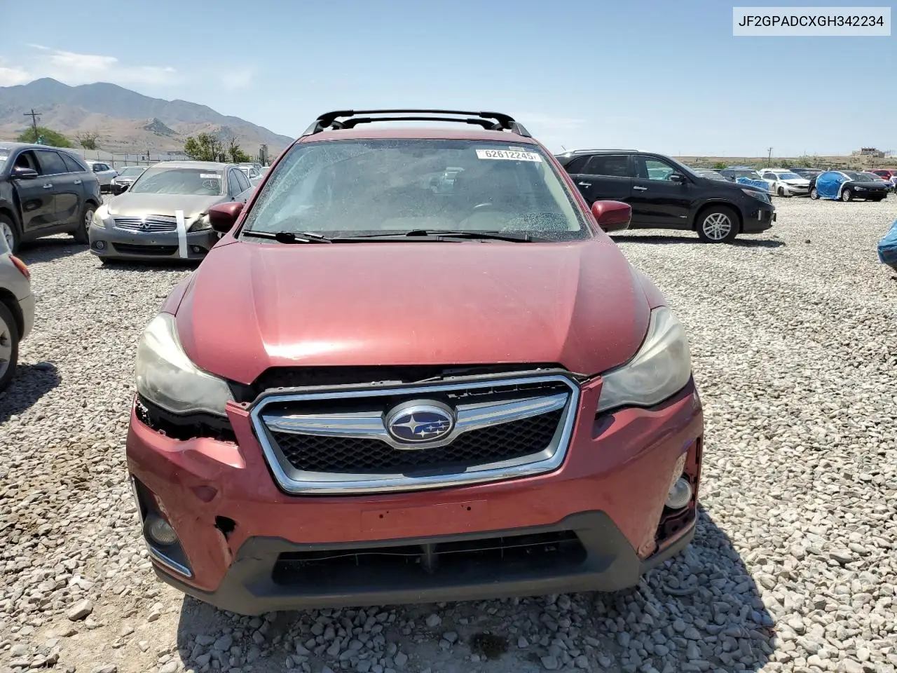 2016 Subaru Crosstrek Premium VIN: JF2GPADCXGH342234 Lot: 62612245