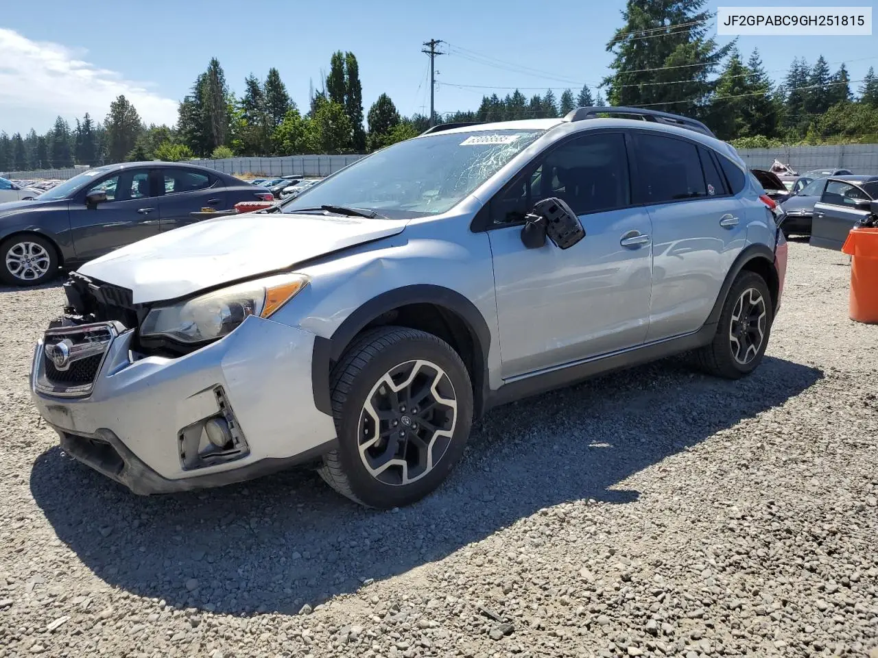 2016 Subaru Crosstrek Premium VIN: JF2GPABC9GH251815 Lot: 63068585