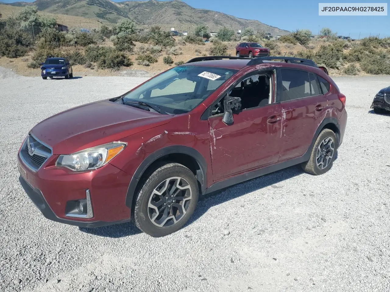2017 Subaru Crosstrek VIN: JF2GPAAC9HG278425 Lot: 62170665