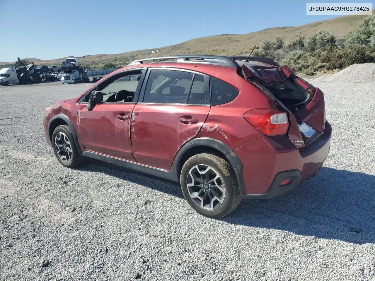 2017 Subaru Crosstrek VIN: JF2GPAAC9HG278425 Lot: 62170665