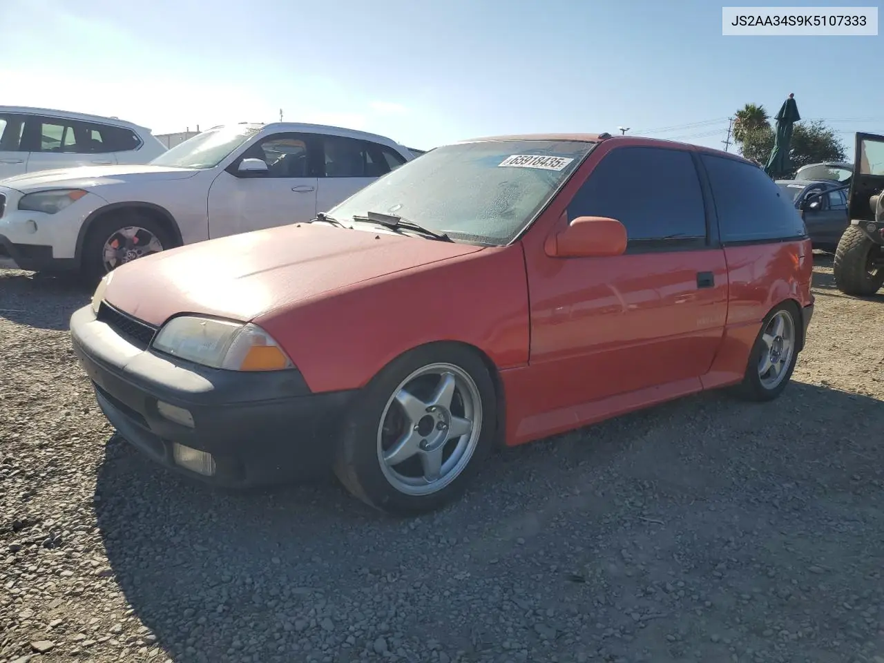 1989 Suzuki Swift Gti VIN: JS2AA34S9K5107333 Lot: 65918435
