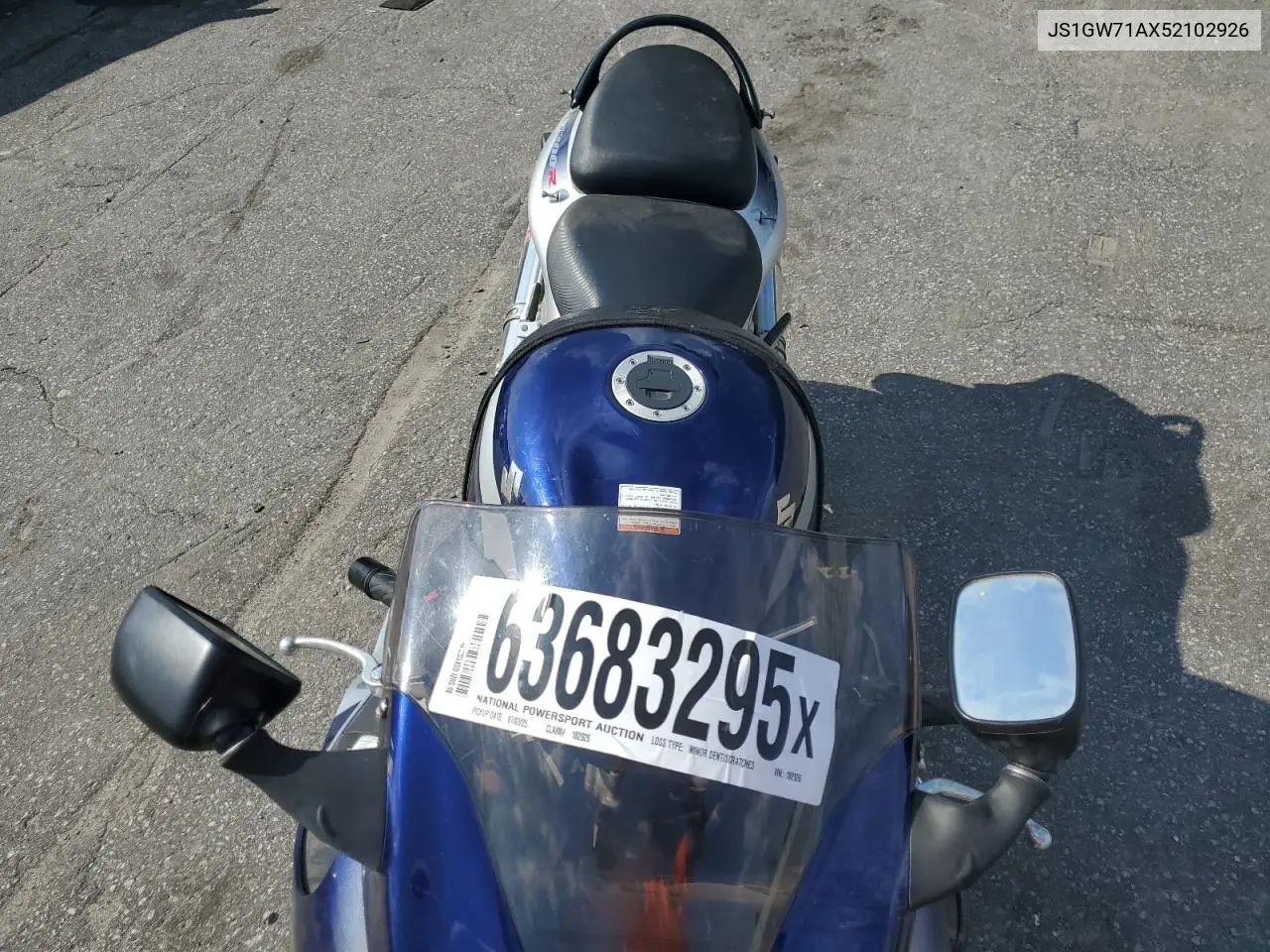 2005 Suzuki Gsx1300 Rk5 VIN: JS1GW71AX52102926 Lot: 63683295