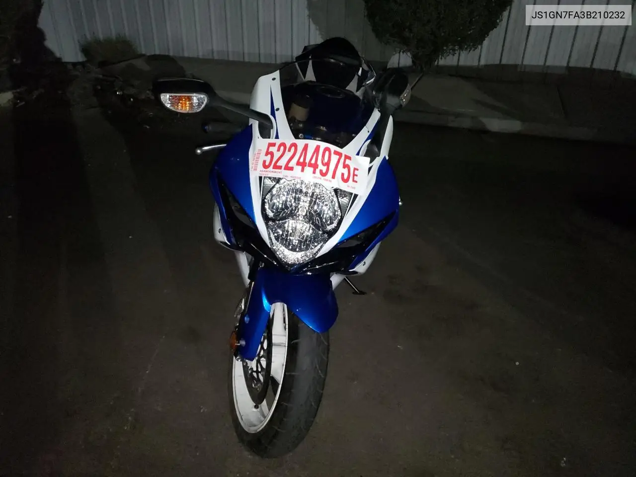 2011 Suzuki Gsx-R600 VIN: JS1GN7FA3B210232 Lot: 52244975