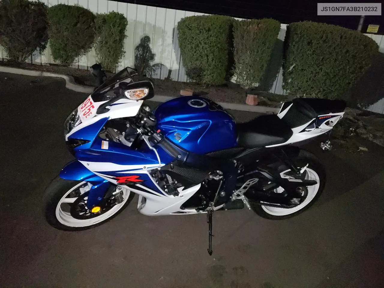 2011 Suzuki Gsx-R600 VIN: JS1GN7FA3B210232 Lot: 52244975
