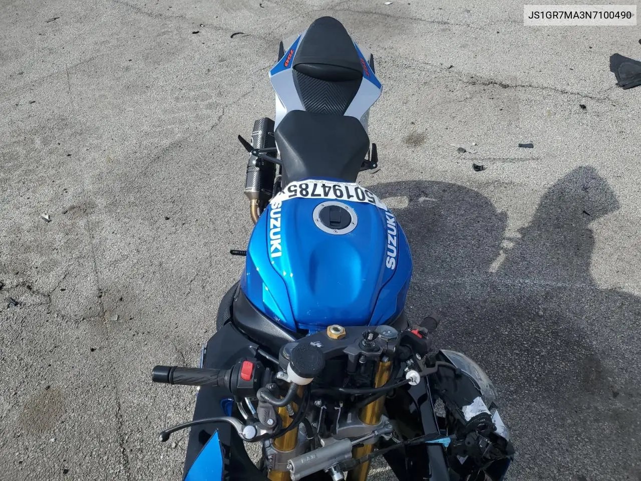 2022 Suzuki Gsx-R750 VIN: JS1GR7MA3N7100490 Lot: 50194785