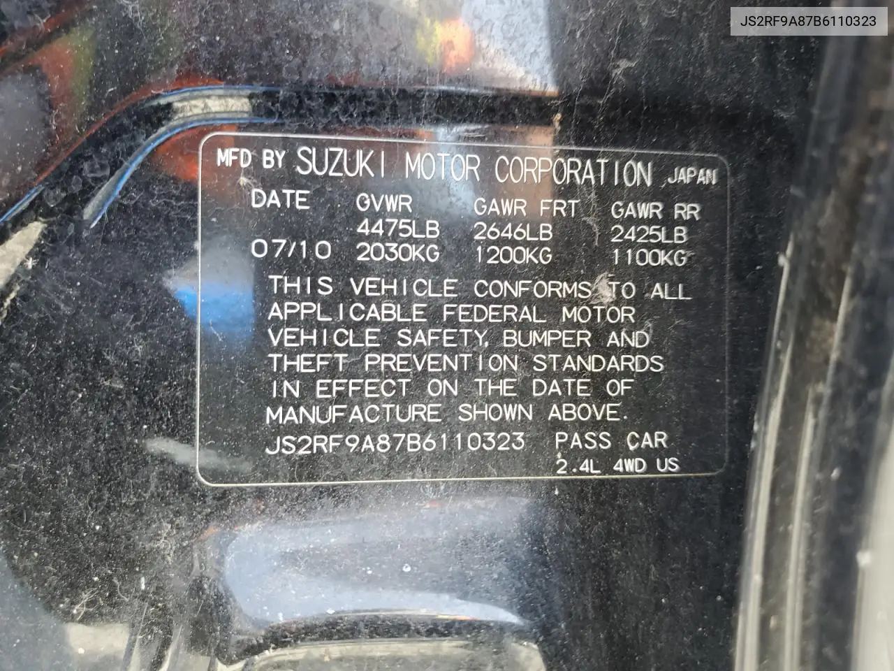 2011 Suzuki Kizashi Sport Sls VIN: JS2RF9A87B6110323 Lot: 55008385