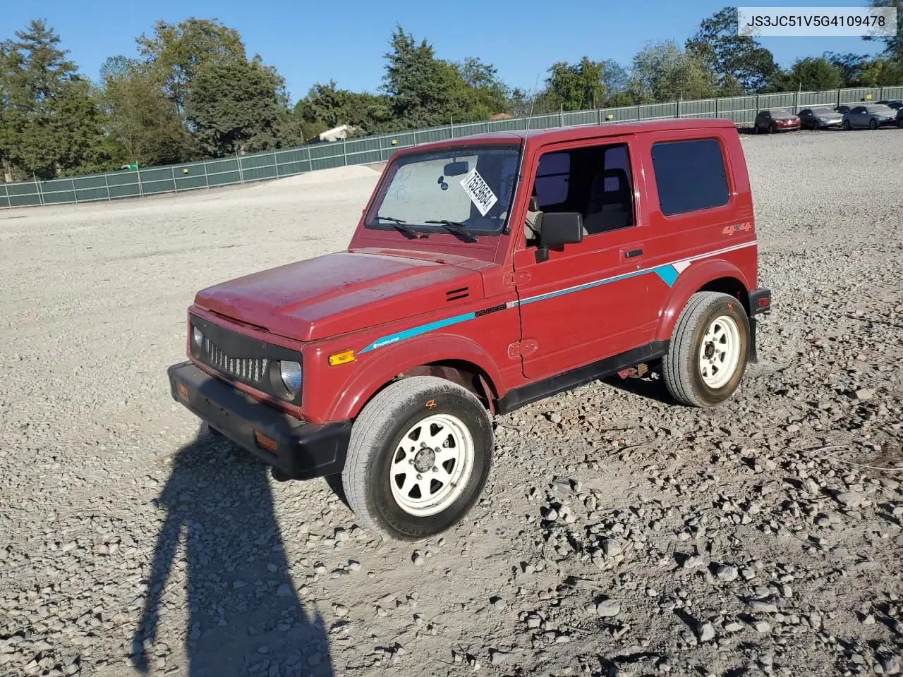1986 Suzuki Samurai VIN: JS3JC51V5G4109478 Lot: 75529664