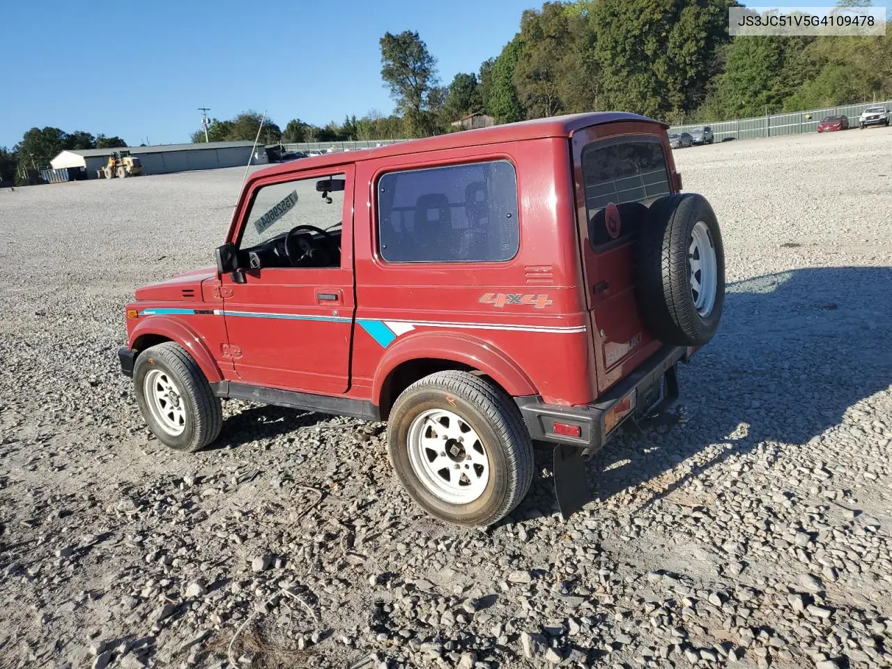 1986 Suzuki Samurai VIN: JS3JC51V5G4109478 Lot: 75529664
