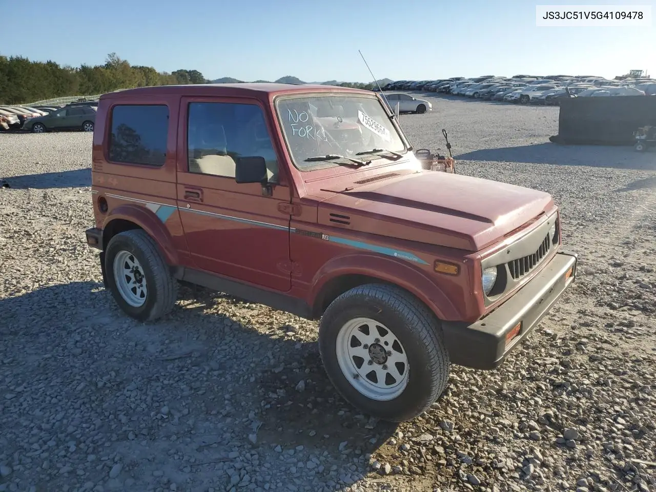 1986 Suzuki Samurai VIN: JS3JC51V5G4109478 Lot: 75529664