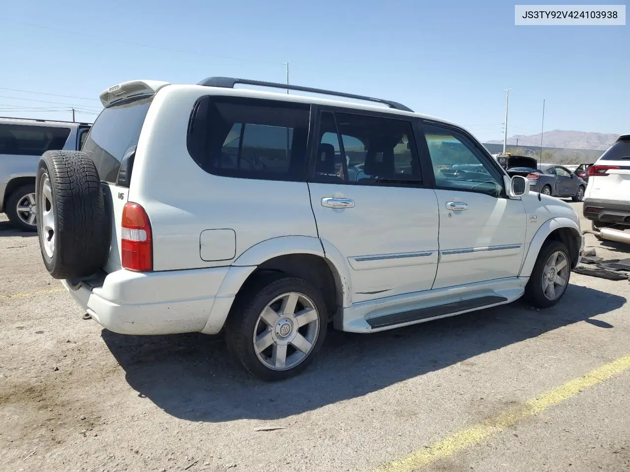 2002 Suzuki Xl7 Plus VIN: JS3TY92V424103938 Lot: 51708205