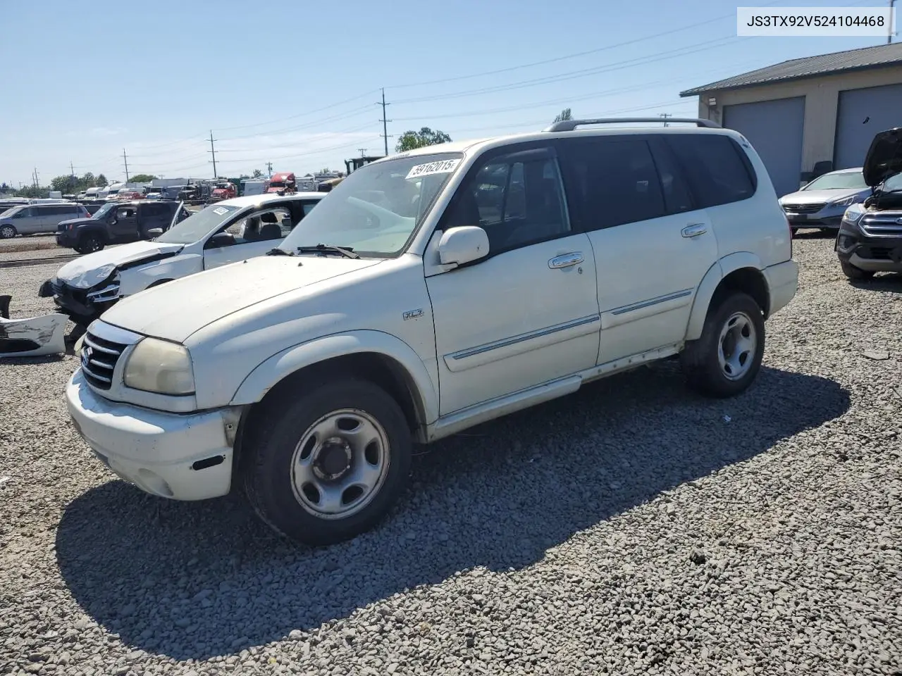 2002 Suzuki Xl7 Plus VIN: JS3TX92V524104468 Lot: 59162015