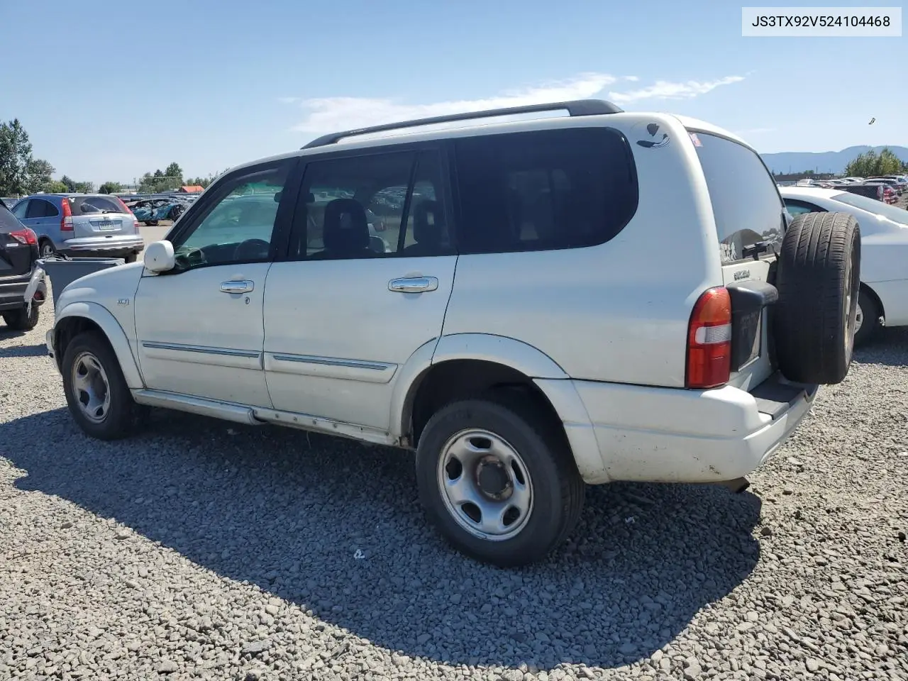 2002 Suzuki Xl7 Plus VIN: JS3TX92V524104468 Lot: 59162015