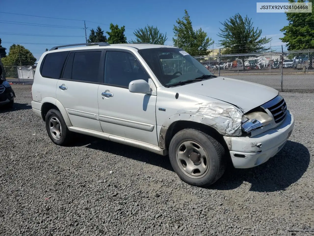 2002 Suzuki Xl7 Plus VIN: JS3TX92V524104468 Lot: 59162015