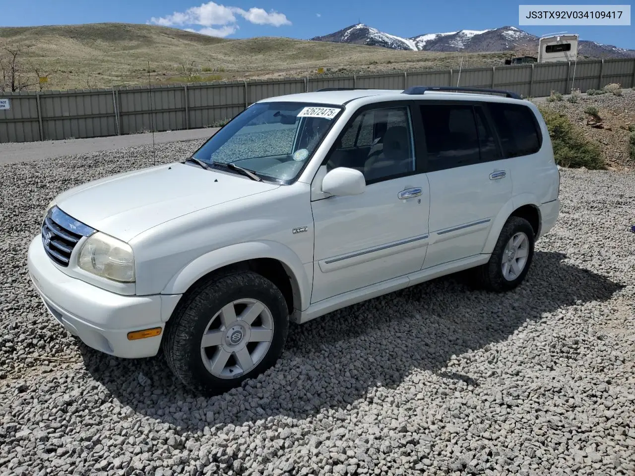 2003 Suzuki Xl7 Plus VIN: JS3TX92V034109417 Lot: 52672475