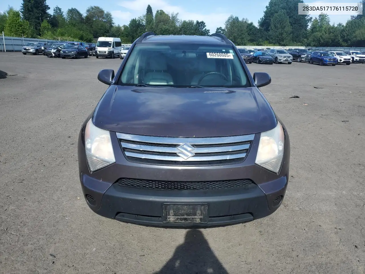 2007 Suzuki Xl7 Luxury VIN: 2S3DA517176115720 Lot: 60268605