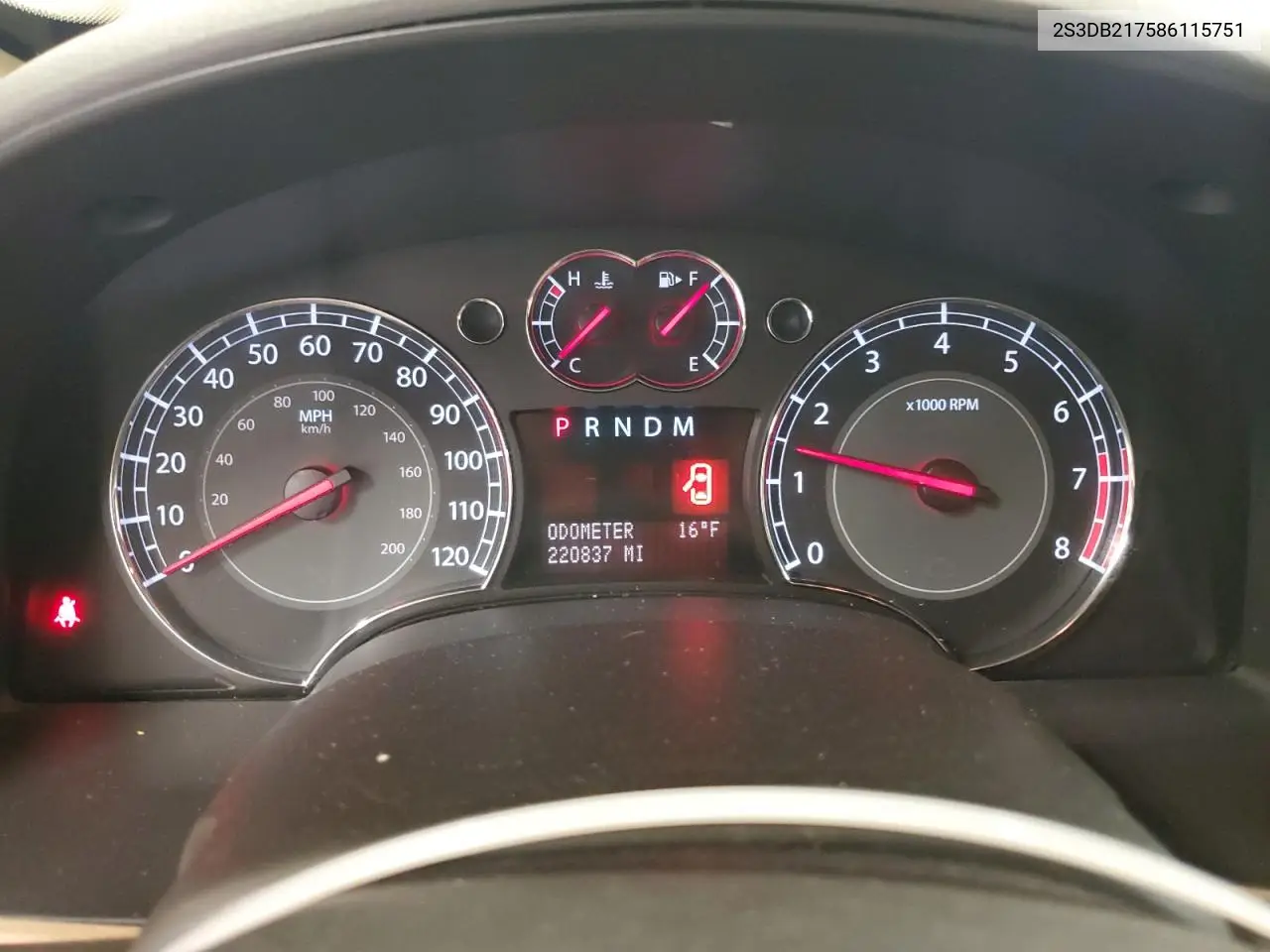 2008 Suzuki Xl7 VIN: 2S3DB217586115751 Lot: 53758655