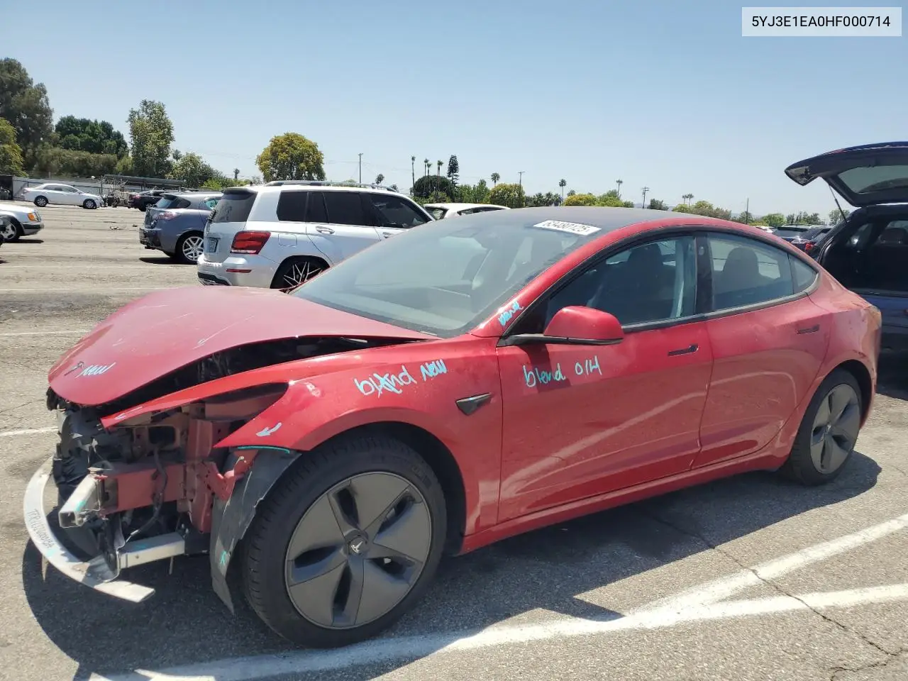 2017 Tesla Model 3 VIN: 5YJ3E1EA0HF000714 Lot: 63480125