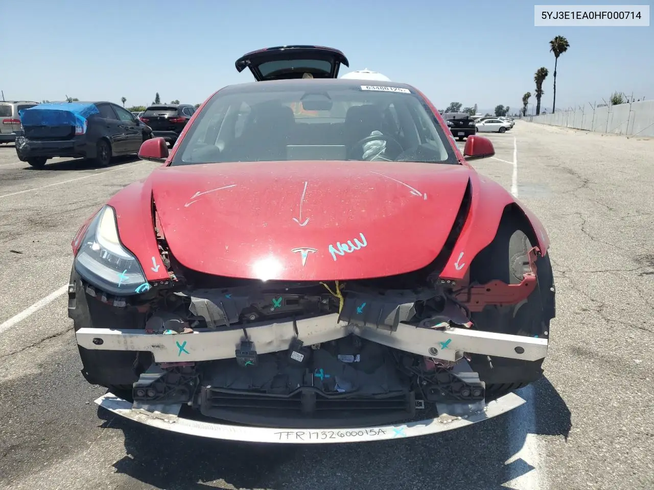 2017 Tesla Model 3 VIN: 5YJ3E1EA0HF000714 Lot: 63480125