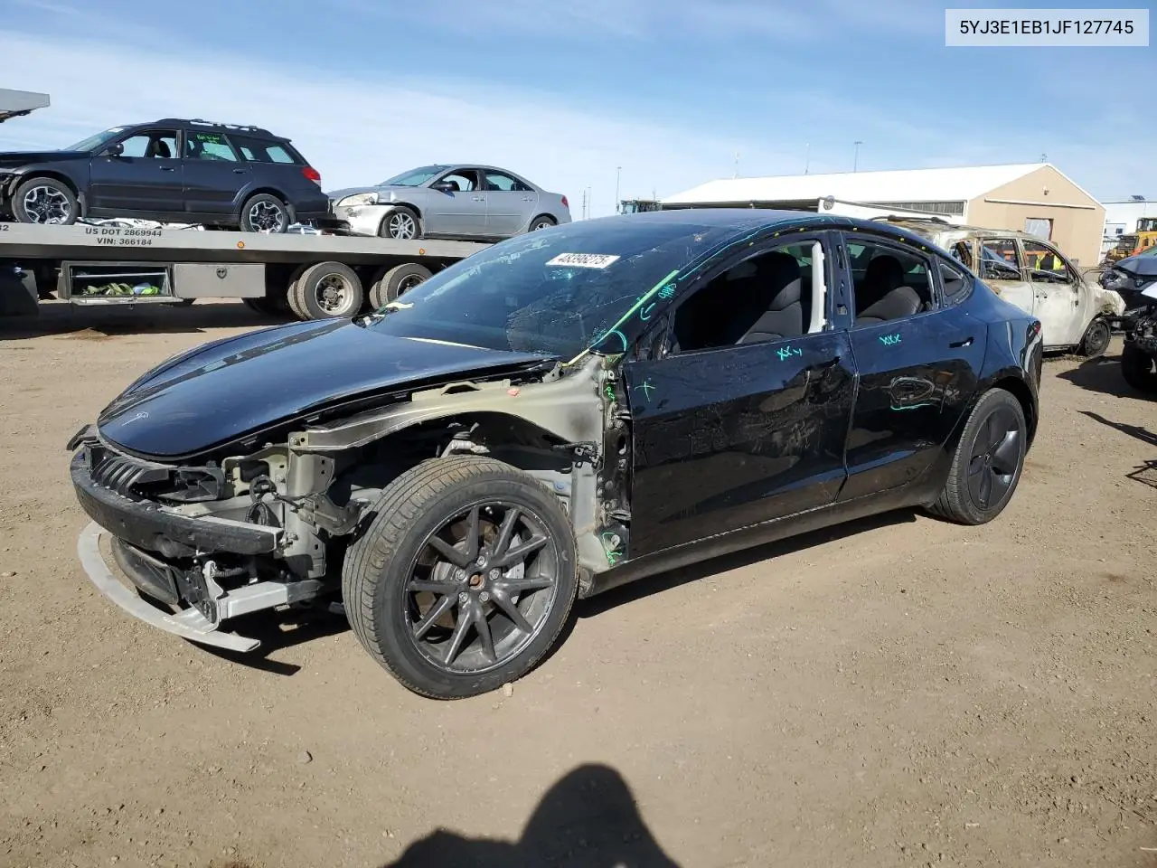 2018 Tesla Model 3 VIN: 5YJ3E1EB1JF127745 Lot: 48396275