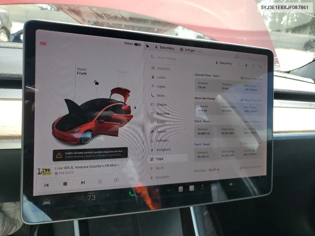 2018 Tesla Model 3 VIN: 5YJ3E1EBXJF087861 Lot: 56951505