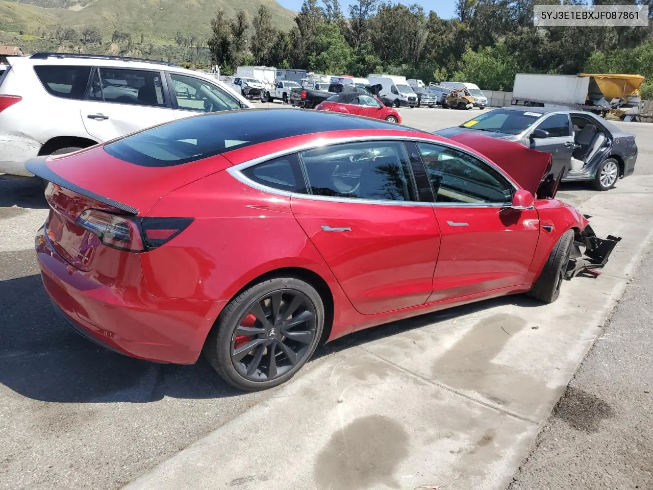 2018 Tesla Model 3 VIN: 5YJ3E1EBXJF087861 Lot: 56951505