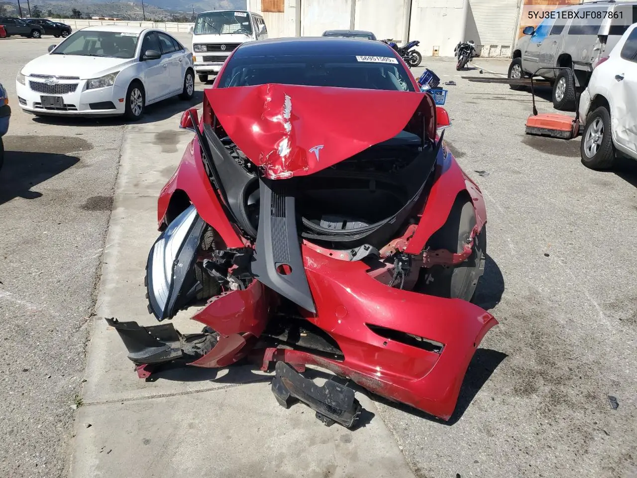 2018 Tesla Model 3 VIN: 5YJ3E1EBXJF087861 Lot: 56951505