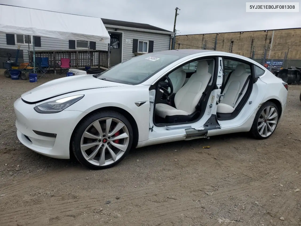2018 Tesla Model 3 VIN: 5YJ3E1EB0JF081308 Lot: 62540695