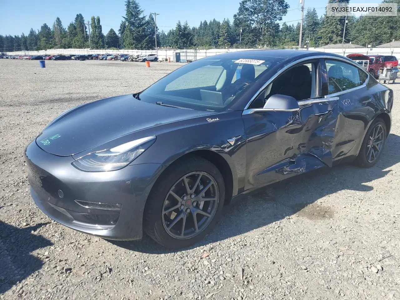 2018 Tesla Model 3 VIN: 5YJ3E1EAXJF014092 Lot: 62568075