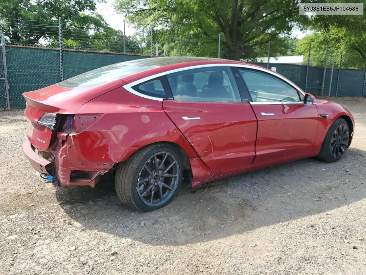 2018 Tesla Model 3 VIN: 5YJ3E1EB6JF104588 Lot: 62953665