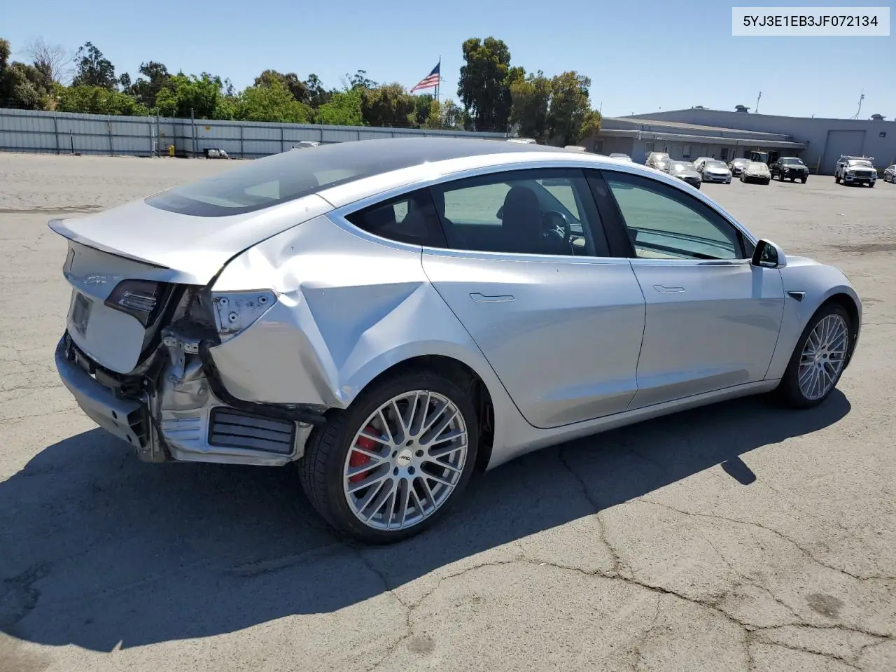 2018 Tesla Model 3 VIN: 5YJ3E1EB3JF072134 Lot: 63080615