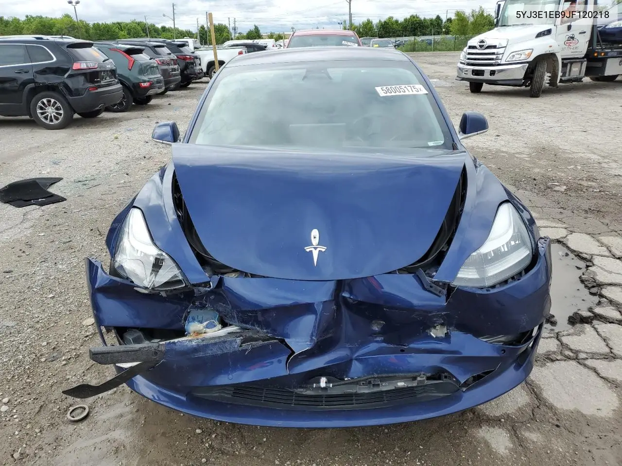 2018 Tesla Model 3 VIN: 5YJ3E1EB9JF120218 Lot: 63093235