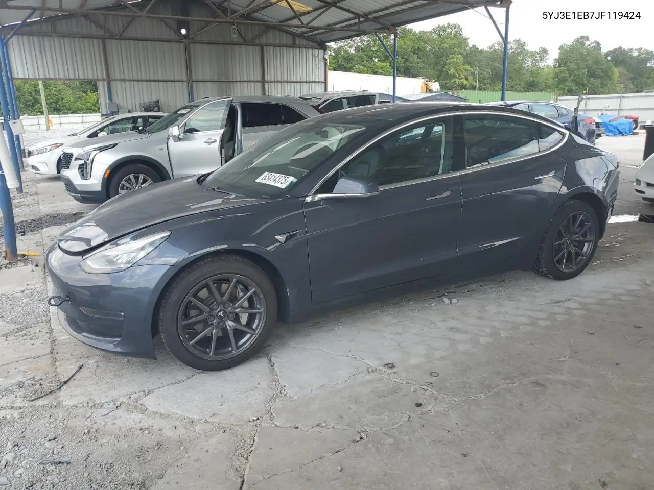 2018 Tesla Model 3 VIN: 5YJ3E1EB7JF119424 Lot: 63414375