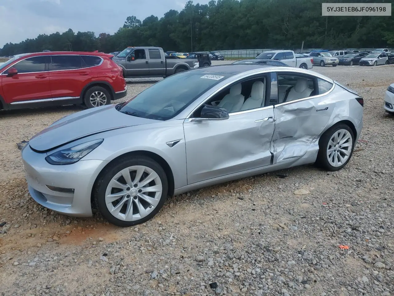 2018 Tesla Model 3 VIN: 5YJ3E1EB6JF096198 Lot: 64338595