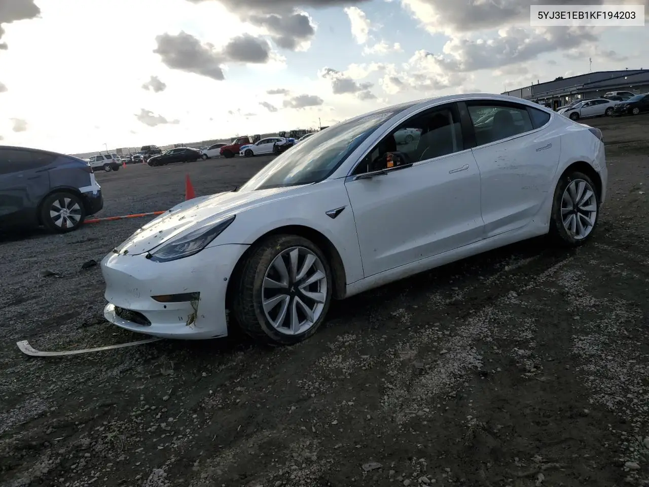 2019 Tesla Model 3 VIN: 5YJ3E1EB1KF194203 Lot: 43067465