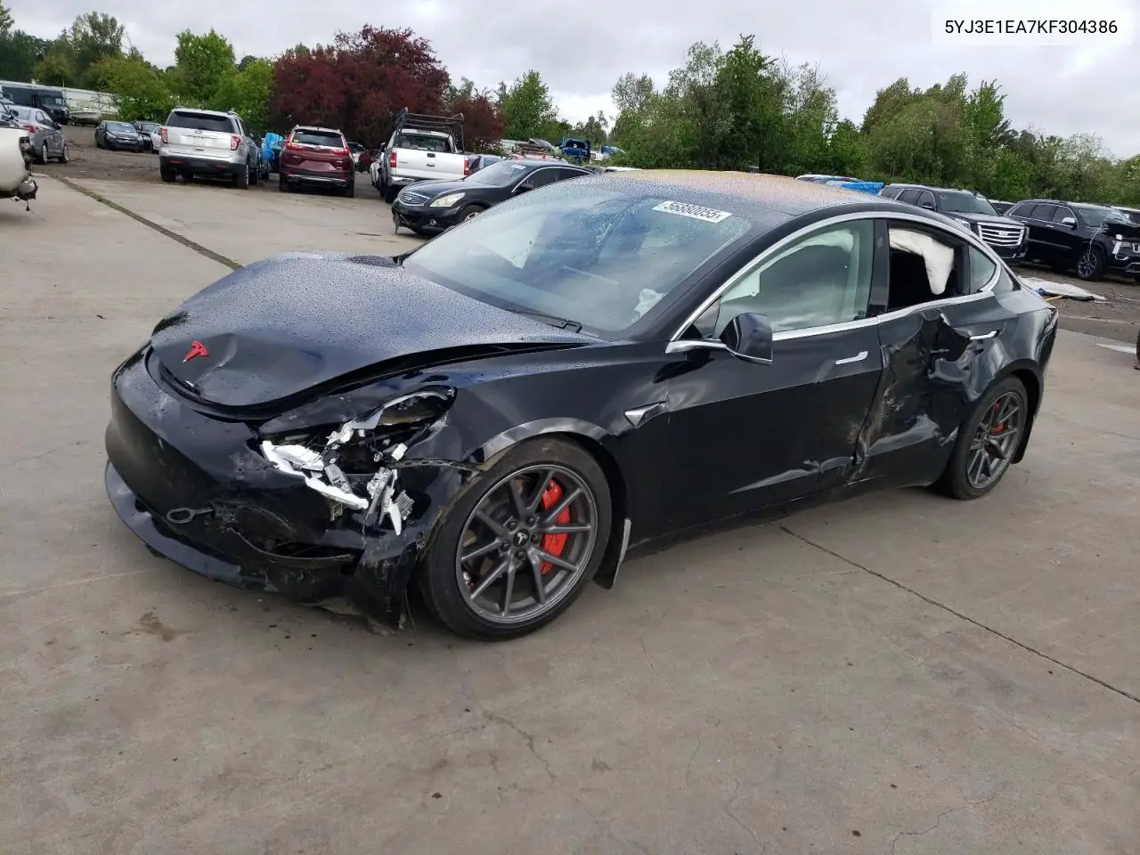 2019 Tesla Model 3 VIN: 5YJ3E1EA7KF304386 Lot: 56880055