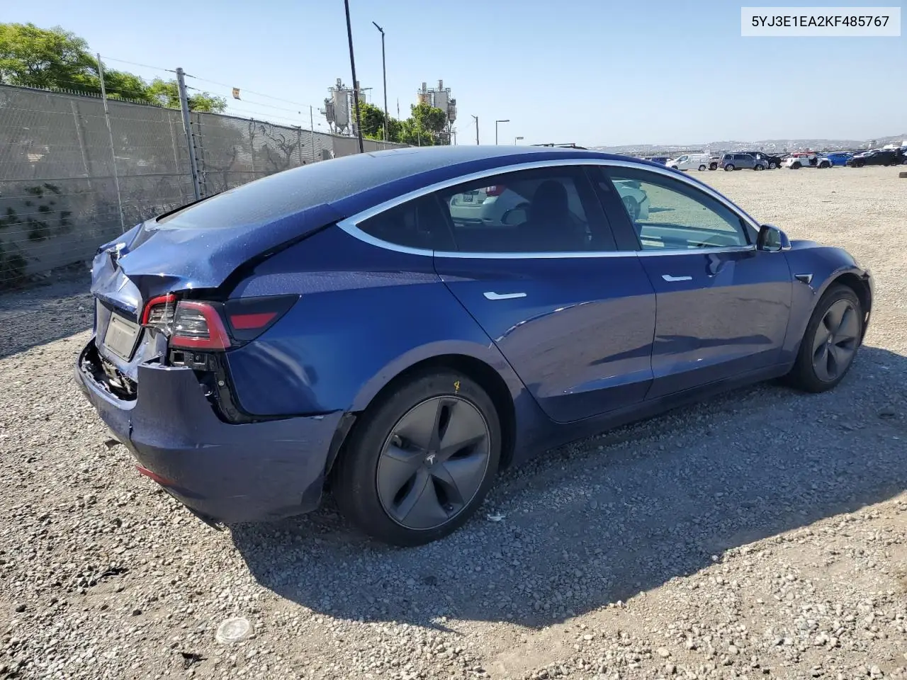 2019 Tesla Model 3 VIN: 5YJ3E1EA2KF485767 Lot: 57127045