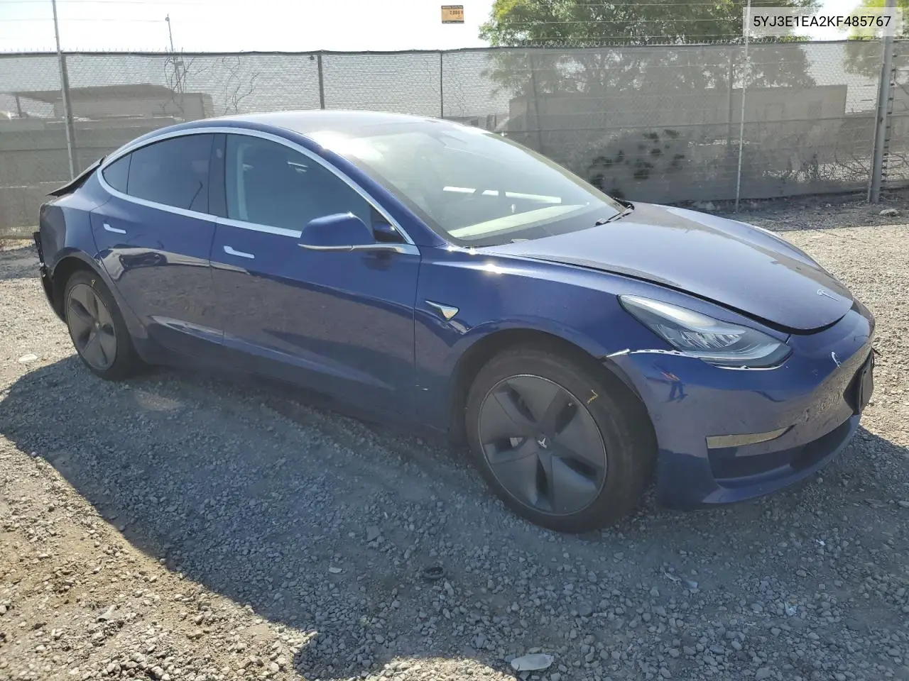 2019 Tesla Model 3 VIN: 5YJ3E1EA2KF485767 Lot: 57127045