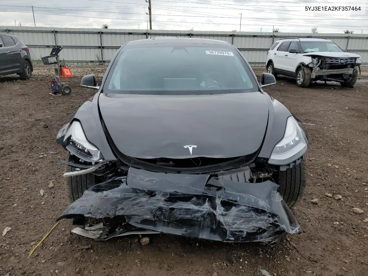 2019 Tesla Model 3 VIN: 5YJ3E1EA2KF357464 Lot: 58739975