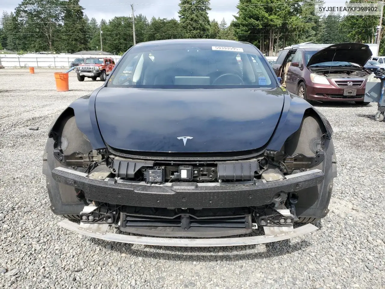 2019 Tesla Model 3 VIN: 5YJ3E1EA7KF398902 Lot: 59399995