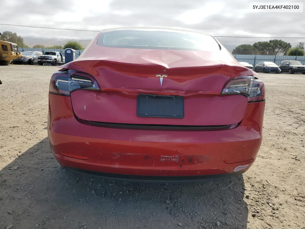 2019 Tesla Model 3 VIN: 5YJ3E1EA4KF402100 Lot: 59715935