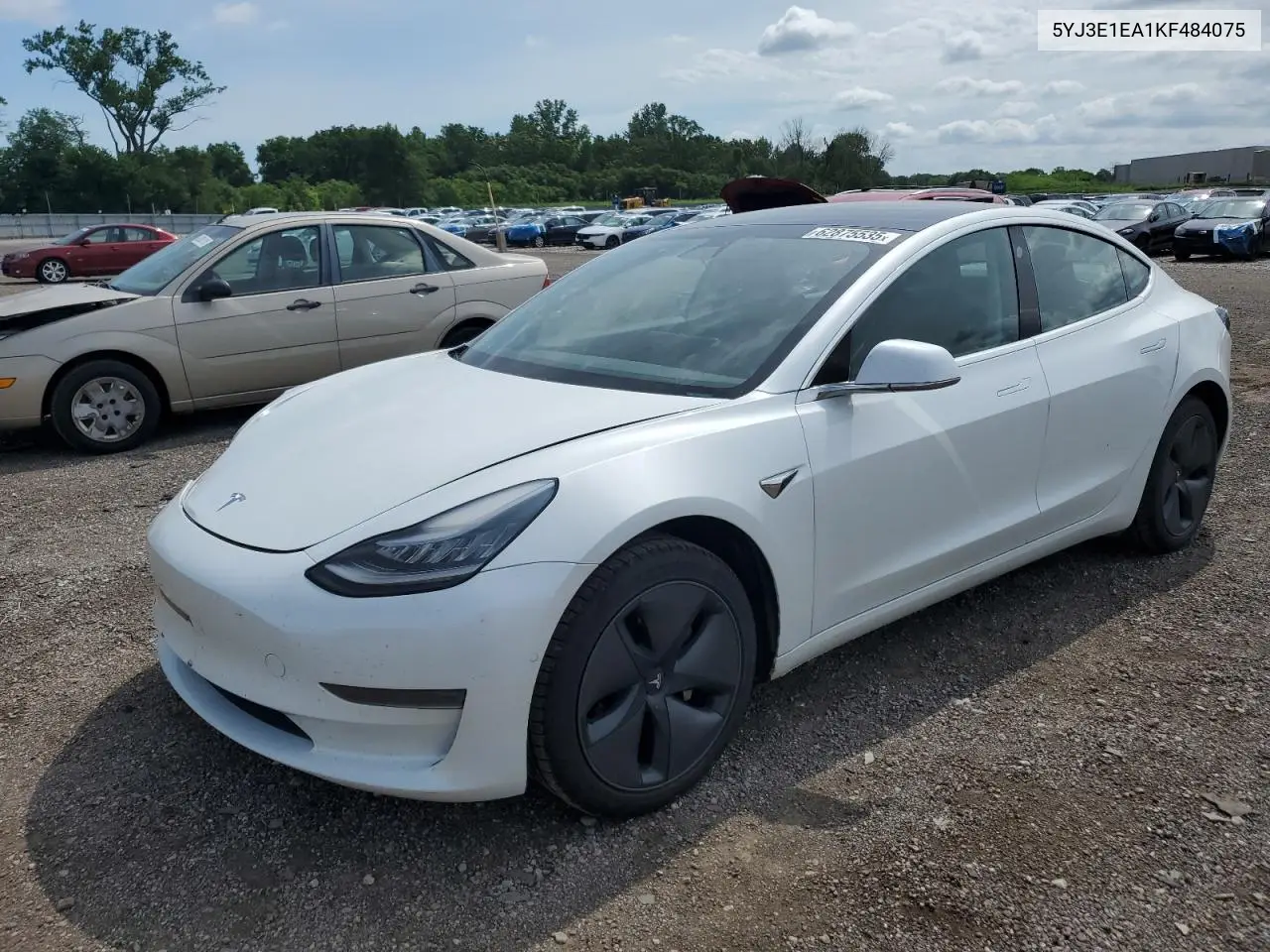 2019 Tesla Model 3 VIN: 5YJ3E1EA1KF484075 Lot: 62875535