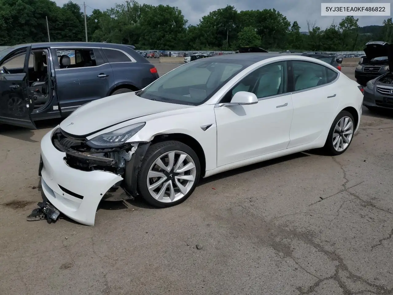 2019 Tesla Model 3 VIN: 5YJ3E1EA0KF486822 Lot: 62932885