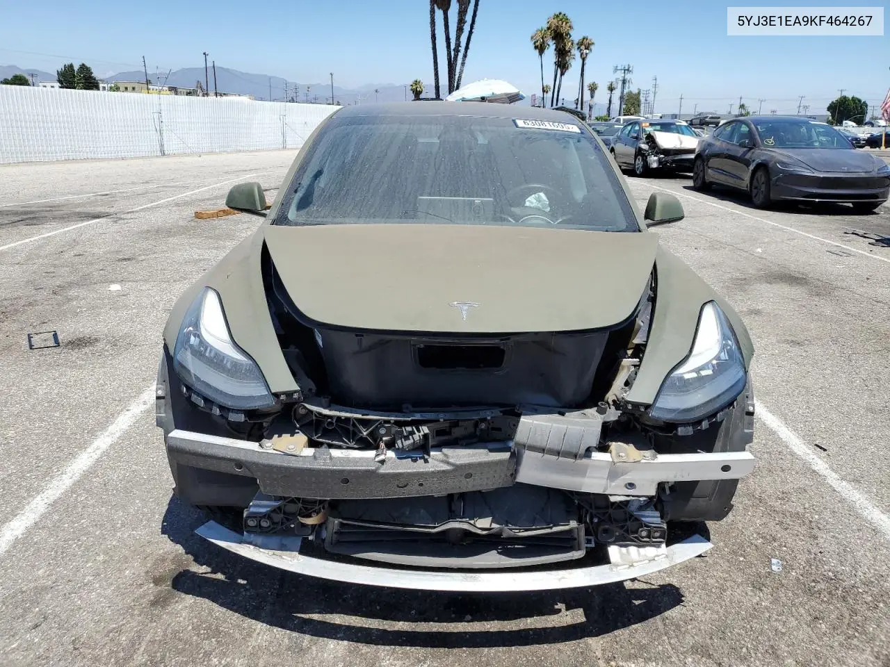 2019 Tesla Model 3 VIN: 5YJ3E1EA9KF464267 Lot: 63081695