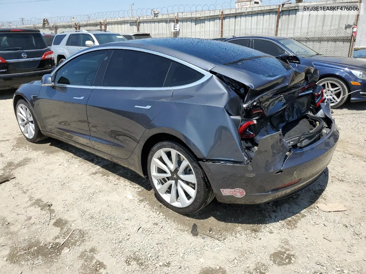 2019 Tesla Model 3 VIN: 5YJ3E1EA8KF476006 Lot: 63709005