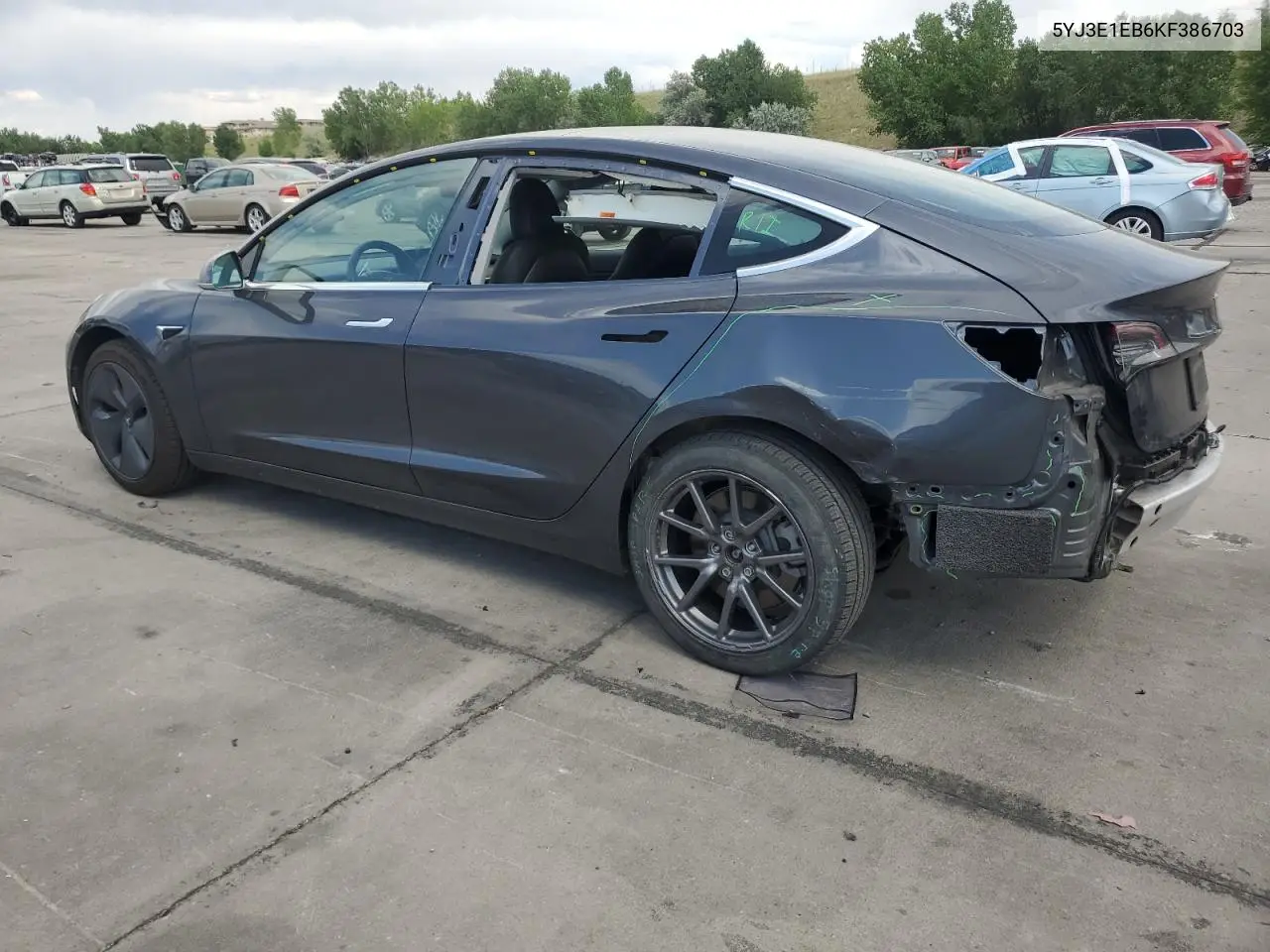 2019 Tesla Model 3 VIN: 5YJ3E1EB6KF386703 Lot: 63839025